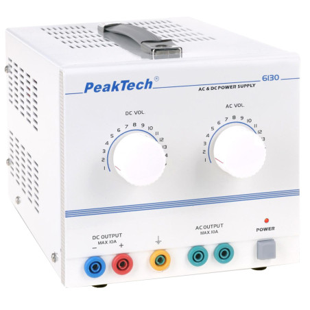 PeakTech 6130 Laboratoriumvoeding 0-15V & 0-10A AC/DC | Soldeerbout-shop.nl
