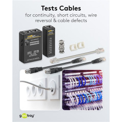 Goobay 93010 Netwerkkabel- en BNC-kabeltester | Soldeerbout-shop.nl