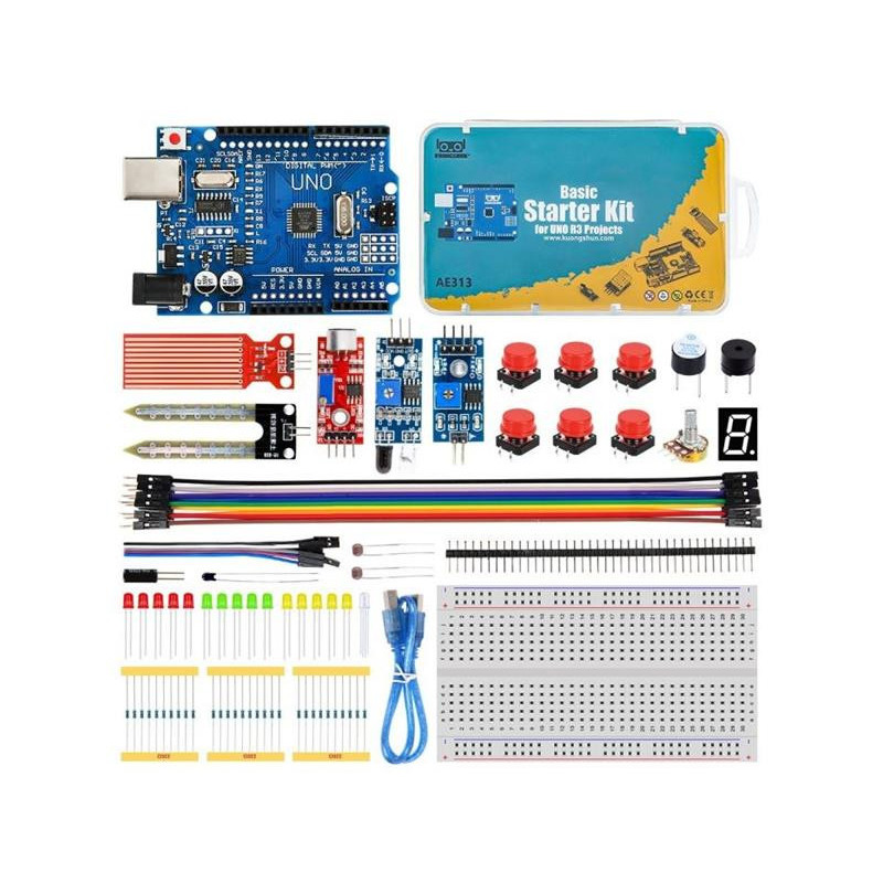 Kuongshun Arduino UNO R3 Basic starterkit 79-delig Kuongshun Arduino UNO R3 Basic starterkit 79-delig