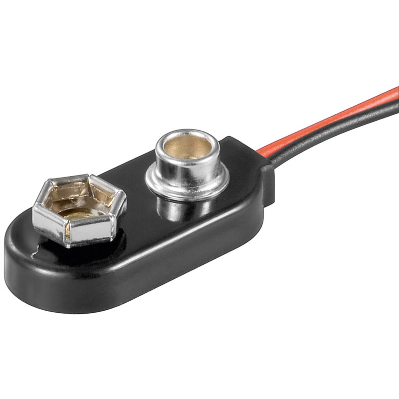 Goobay 12483 Professionele 9V Snap Batterijclip voor 9V blokbatterij