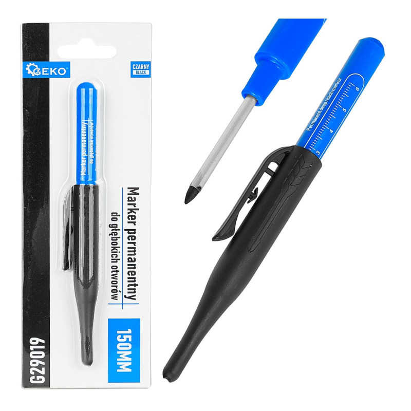 GEKO G29019 Diepgatmarkeerstift zwart GEKO G29019 Diepgatmarkeerstift zwart