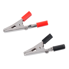 OEM KRO0395.1 Krokodillenklem naar banaanstekker 50mm (rood & zwart) | Soldeerbout-shop.nl