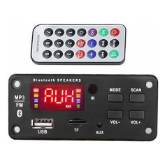 OEM Mini inbouw media-speler met FM-radio, MP3-speler, bluetooth en aux 5-14V | Soldeerbout-shop.nl