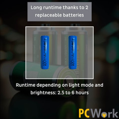 PCWork PCW12L LED-werklamp met accu 500lumen | Soldeerbout-shop.nl