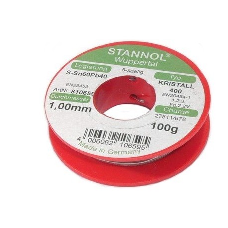 Stannol Kristall 400 810659 soldeertin 1mm 100gram
