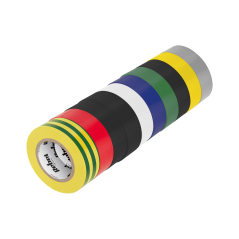 Rebel NAR0444 Isolatietapeset kleurenmix 19mm x 18m (set van 10 stuks) | Soldeerbout-shop.nl