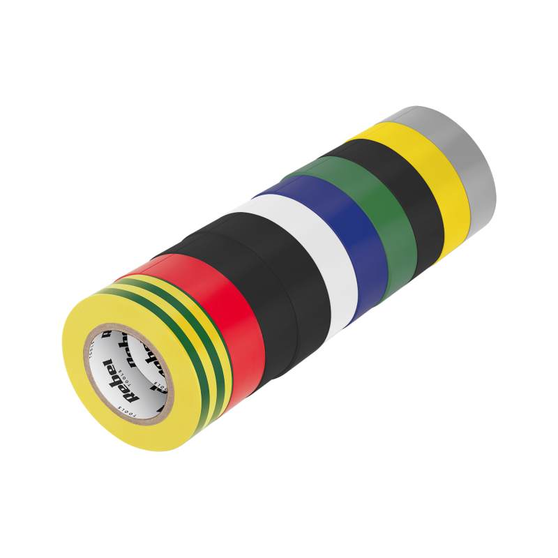 Rebel NAR0444 Isolatietapeset kleurenmix 19mm x 18m (set van 10 stuks)