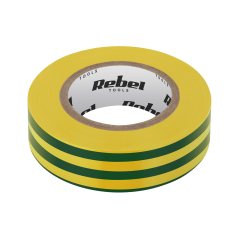 Rebel NAR0429 Isolatietape 19mm x 9m groen/geel | Soldeerbout-shop.nl