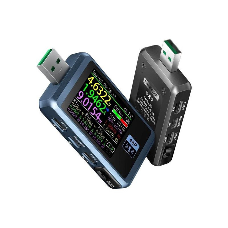 Fnirsi FNB48P USB-A tester en meter
