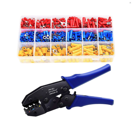 Eurokomp E5963 AMP-krimptang met AMP-kabelschoenen 700-delig | Soldeerbout-shop.nl