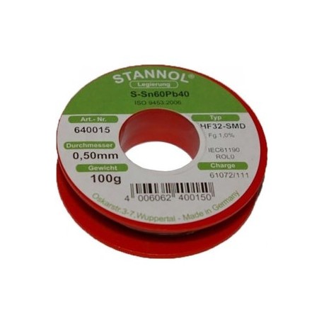 Stannol HF32-SMD 640015 soldeertin 0,5mm 100gram