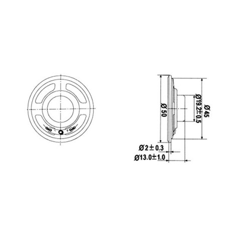 HQ Power MLS1 luidspreker 500mW 8 ohm 2 inch