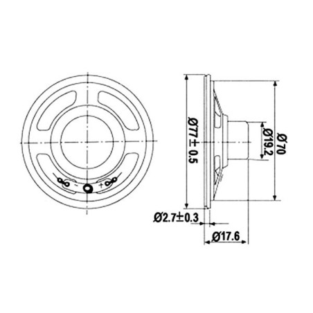 HQ Power MLS4 luidspreker 1W 8 ohm 3 inch