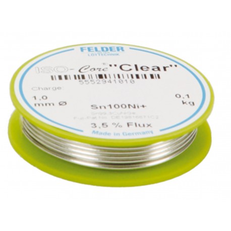 Felder ISO-core Clear soldeertin 1mm 100gram loodvrij met zilver